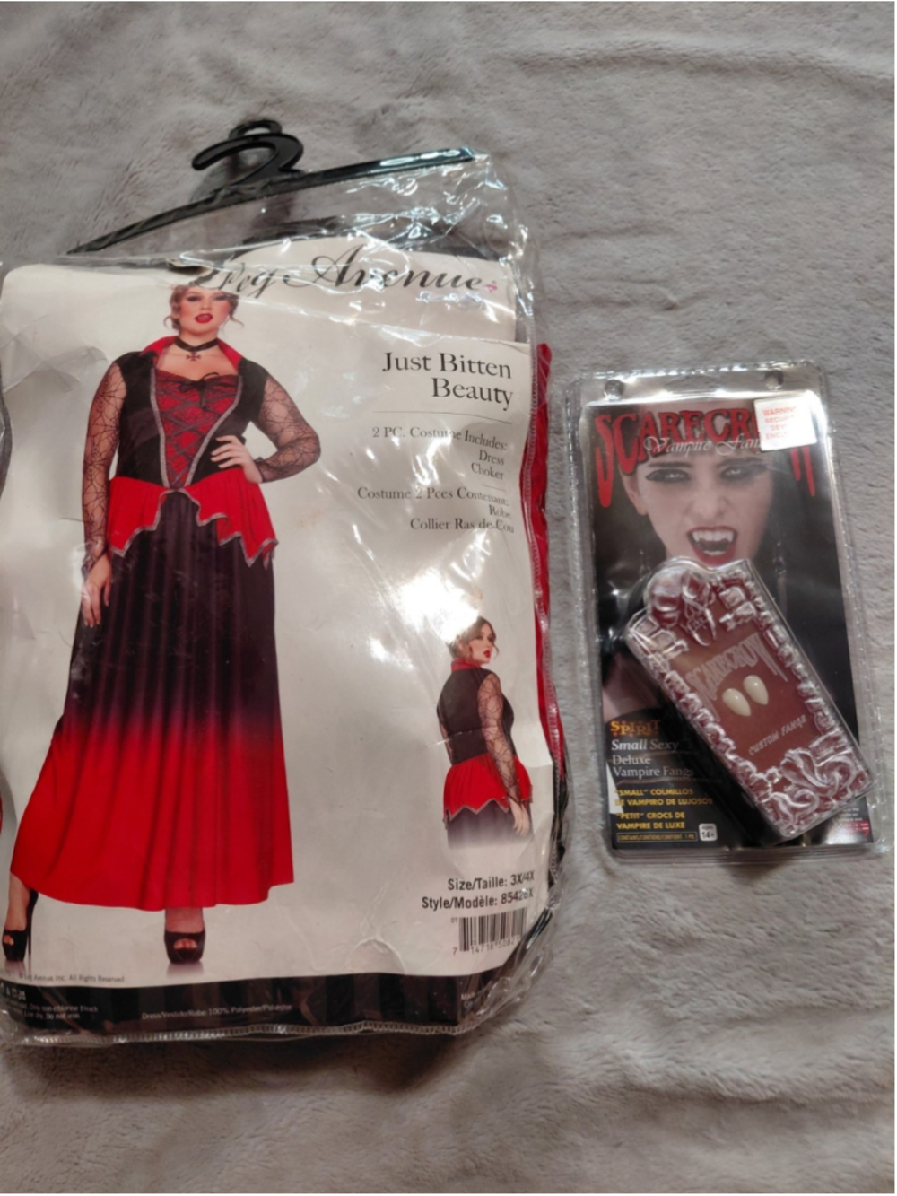 Leg Avenue Just Bitten Vampire Queen Plus Size Dress Costume And Teeth Size 3X
